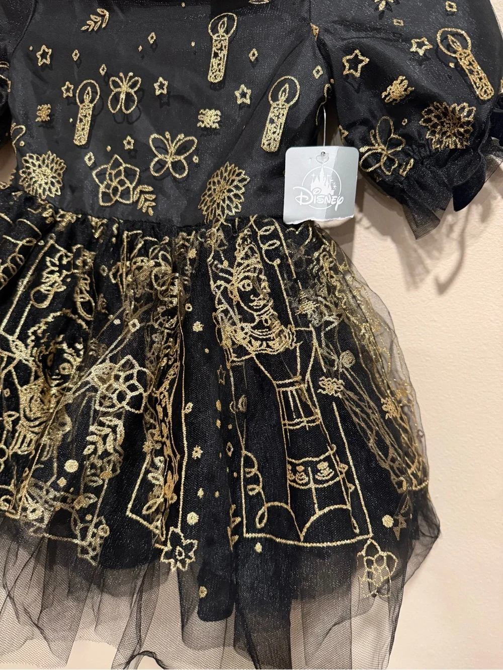🧨Disney Encanto Elegant Black and Gold Sparkle Tulle elegant Costume Dress